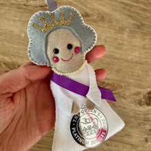 Load image into Gallery viewer, Queen Elizabeth II Tree Ornament Felt Doll Christmas Décor