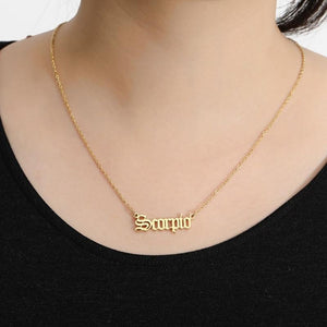 12 Zodiac Letter Constellations Pendants Necklace For Women Men - MomProStore 