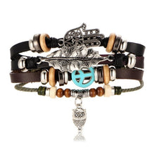 Load image into Gallery viewer, Fish Eye Vintage Punk Multi layer Leather Bracelet charm 2pcs. - MomProStore 