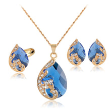 Load image into Gallery viewer, 14K Plated Birthday Stones Drop Necklace Earrings Ring Set