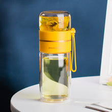 Load image into Gallery viewer, Glass Water Bottle With Tea Infuser