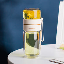 Load image into Gallery viewer, Glass Water Bottle With Tea Infuser