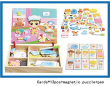 Load image into Gallery viewer, Magnetic Imagination Puzzle Toy in Wooden Box- Preschool Education Toys - MomProStore 