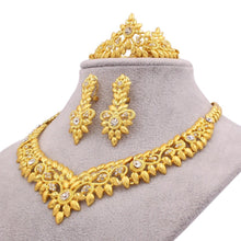 Load image into Gallery viewer, Dubai Gold Color Jewelry set Wife Gifts Necklace Bracelet