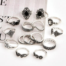 Load image into Gallery viewer, Anniversary Bohemian Retro Crystal Silver 15Pcs Ring set - MomProStore 