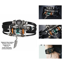 Load image into Gallery viewer, Fish Eye Vintage Punk Multi layer Leather Bracelet charm 2pcs. - MomProStore 