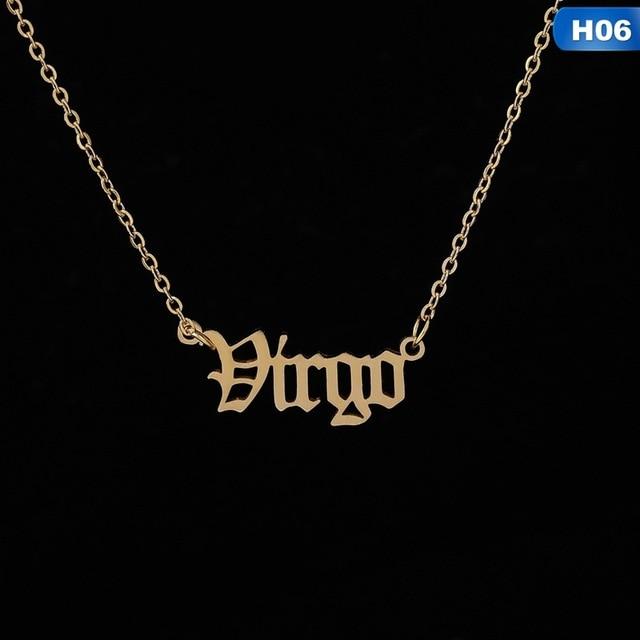 12 Zodiac Letter Constellations Pendants Necklace For Women Men - MomProStore 