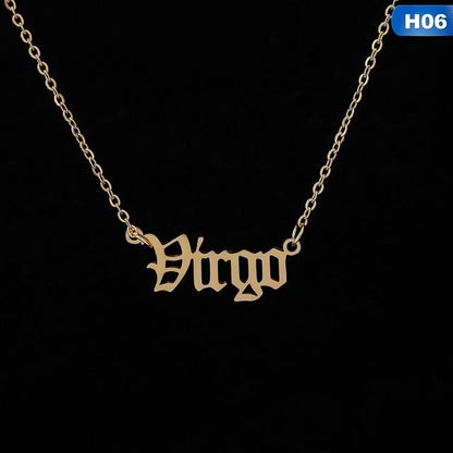 12 Zodiac Letter Constellations Pendants Necklace For Women Men - MomProStore 