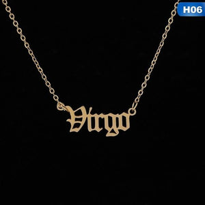 12 Zodiac Letter Constellations Pendants Necklace For Women Men - MomProStore 