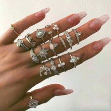 Load image into Gallery viewer, Tocona Boho 17pcs/sets Luxury Clear Crystal Stone Wedding Ring