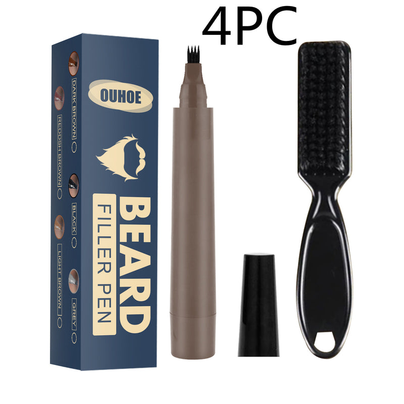 Beard Mustache Pencil Filler Pen Kit With Brush