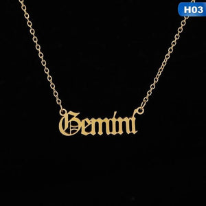 12 Zodiac Letter Constellations Pendants Necklace For Women Men - MomProStore 