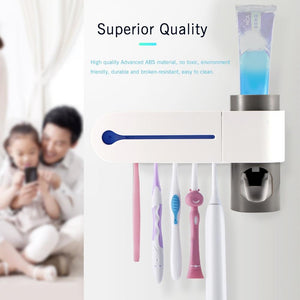 Antibacteria UV Light Toothbrush Sterilizer Automatic Toothpaste Dispenser - MomProStore 