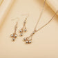 14K Gold Plated Beads Necklace Earrings Set Fashion Versatile