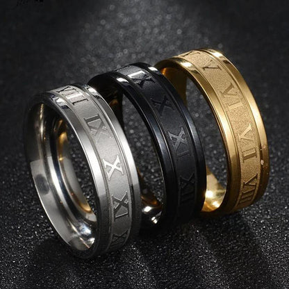 Vintage Roman Numerals Men Rings Temperament Fashion