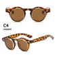 Round SteamPunk Flip Up Sunglasses Double Layer Clamshell