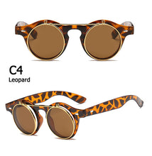 Load image into Gallery viewer, Round SteamPunk Flip Up Sunglasses Double Layer Clamshell