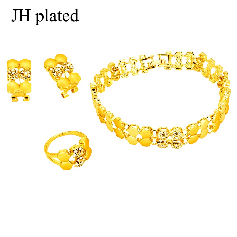 Jewelry set Gold Color Necklace & Earrings Bridal