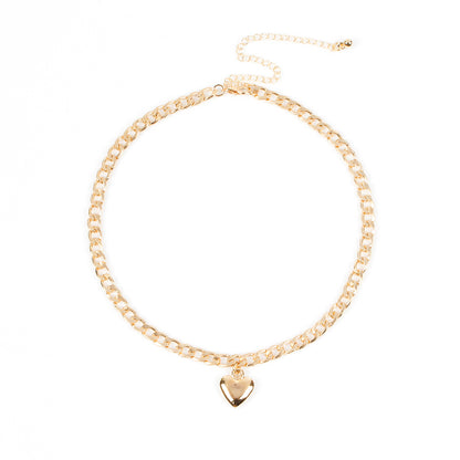 Luxury Heart Lock Choker Necklace – Adjustable Gold or Silver