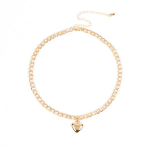 Trendy Cute Heart Lock Choker Necklace