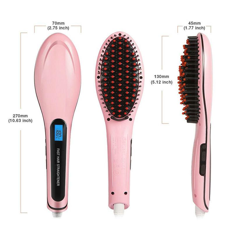 LCD Electric 2-IN-1 Hair Straightening Brush - MomProStore 