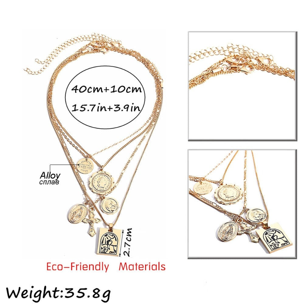 Multi Layer Pendant Choker Necklaces Pendant - MomProStore 