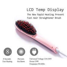 Load image into Gallery viewer, LCD Electric 2-IN-1 Hair Straightening Brush - MomProStore 