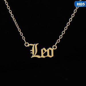 12 Zodiac Letter Constellations Pendants Necklace For Women Men - MomProStore 