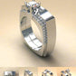 Zircon Stone Bridal Ring Set Crystal Silver Color