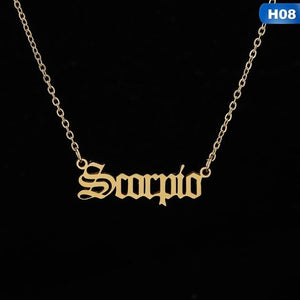 12 Zodiac Letter Constellations Pendants Necklace For Women Men - MomProStore 