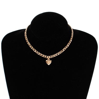 Luxury Heart Lock Choker Necklace – Adjustable Gold or Silver