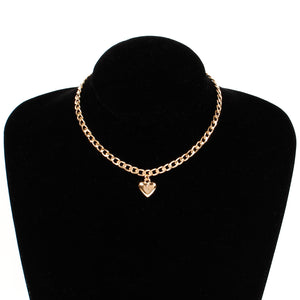 Trendy Cute Heart Lock Choker Necklace