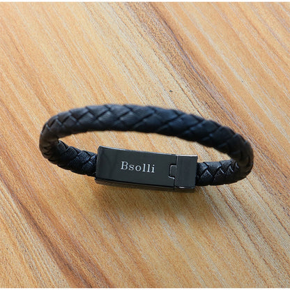 USB phone Charger Rubber Silicone Braided Leather - MomProStore 