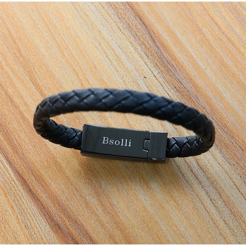 USB phone Charger Rubber Silicone Braided Leather - MomProStore 