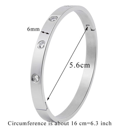 Stainless Steel Bangles Cubic Zirconia Golden Jewelry Gifts