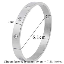 Load image into Gallery viewer, Stainless Steel Bangles Cubic Zirconia Golden Jewelry Gifts