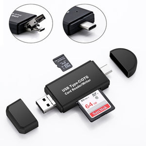 Multi Card Reader OTG TF/SD Type C & micro USB & USB 3 In 1 - MomProStore 