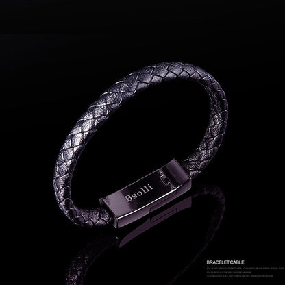 USB phone Charger Rubber Silicone Braided Leather - MomProStore 