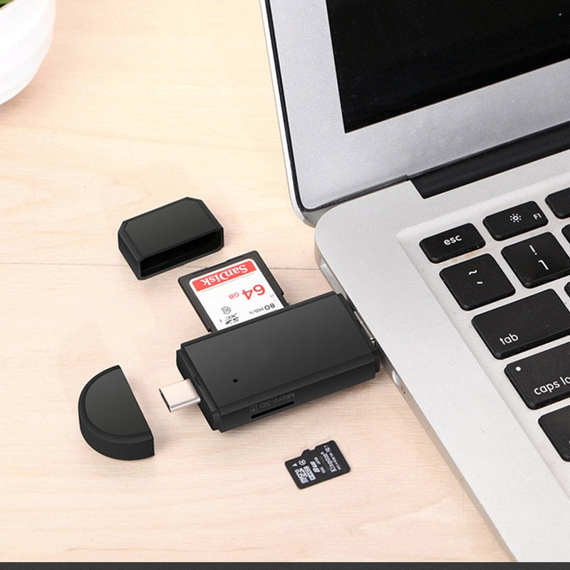 Multi Card Reader OTG TF/SD Type C & micro USB & USB 3 In 1 - MomProStore 