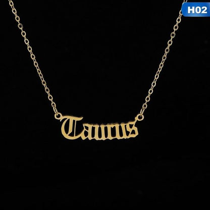 12 Zodiac Letter Constellations Pendants Necklace For Women Men - MomProStore 
