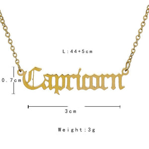 12 Zodiac Letter Constellations Pendants Necklace For Women Men - MomProStore 