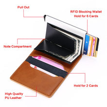 Load image into Gallery viewer, Personalized RFID wallet for men with card holder and aluminum box