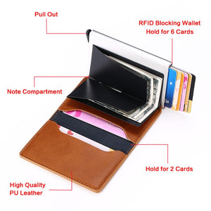 Personalized RFID wallet for men with card holder and aluminum box