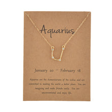 Load image into Gallery viewer, Zodiac necklaces with crystal charm for women