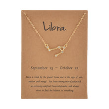 Load image into Gallery viewer, Zodiac necklaces with crystal charm for women