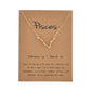 Zodiac necklaces with crystal charm for women