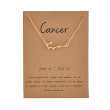 Load image into Gallery viewer, Zodiac necklaces with crystal charm for women