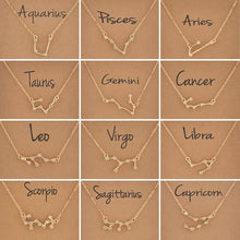 Load image into Gallery viewer, Zodiac necklaces with crystal charm for women