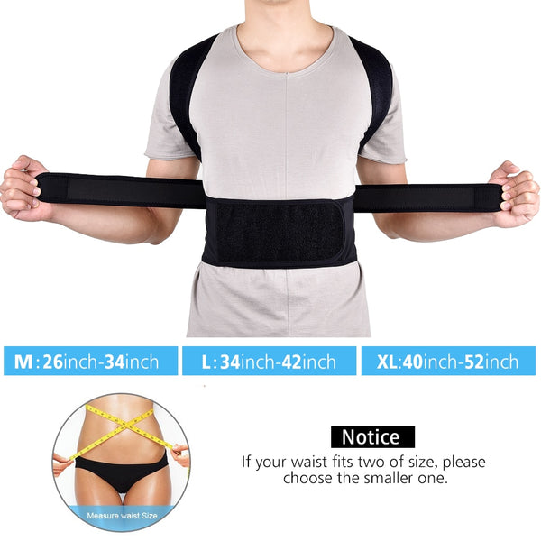 Adjustable posture corrector belt for spinal support