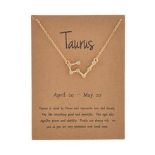 Load image into Gallery viewer, Zodiac necklaces with crystal charm for women